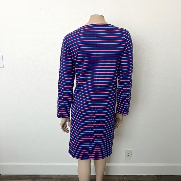 [Lilly Pulitzer] Blue Pink Merritt Palm Striped Embellished Mini Dress Size XL - Picture 3 of 11